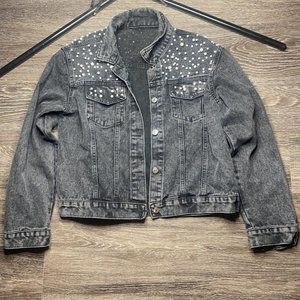 Women's Jean Jacket with Pearls studded